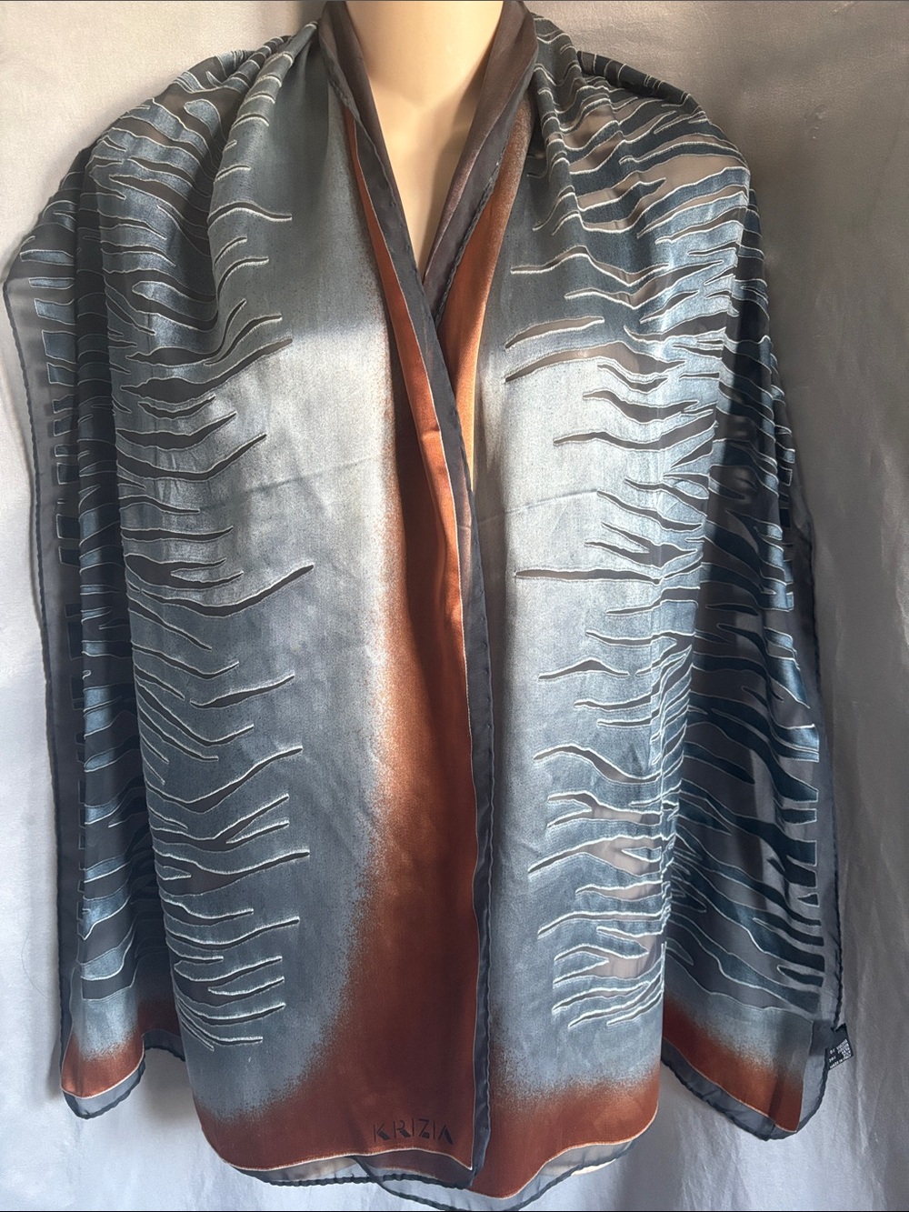 Krizia Italy viscose silk scarf